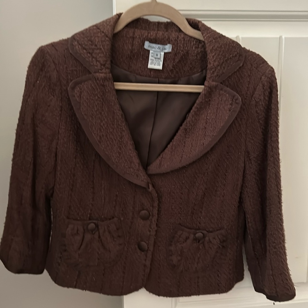 Mac and Jac cute blazer.chocolate brown great shape!!